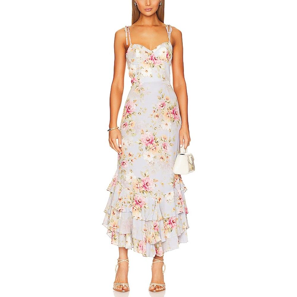Yumi Kim Floral New Day Blue Baxter Maxi Dress Size L